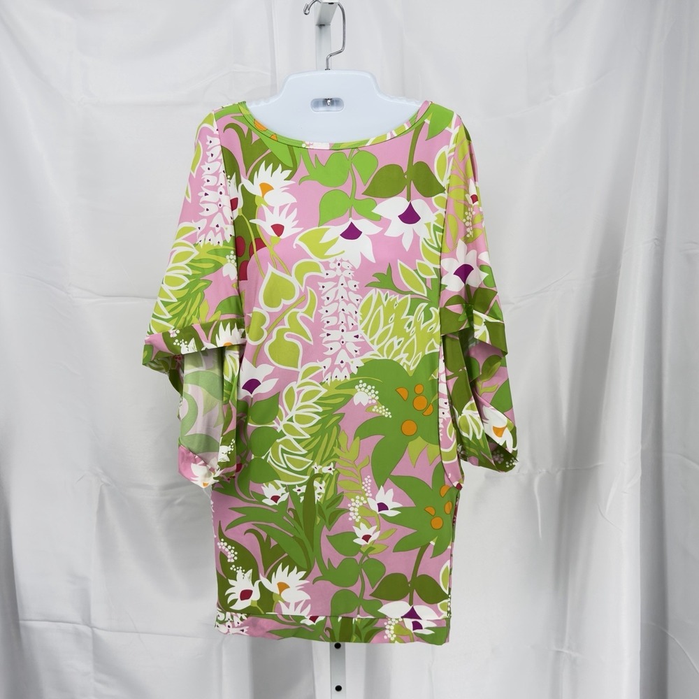 New Trina Turk La Palma Swimsuit Jersey Cover Up Tunic Mini Dress Women's Small - Picture 2 of 13